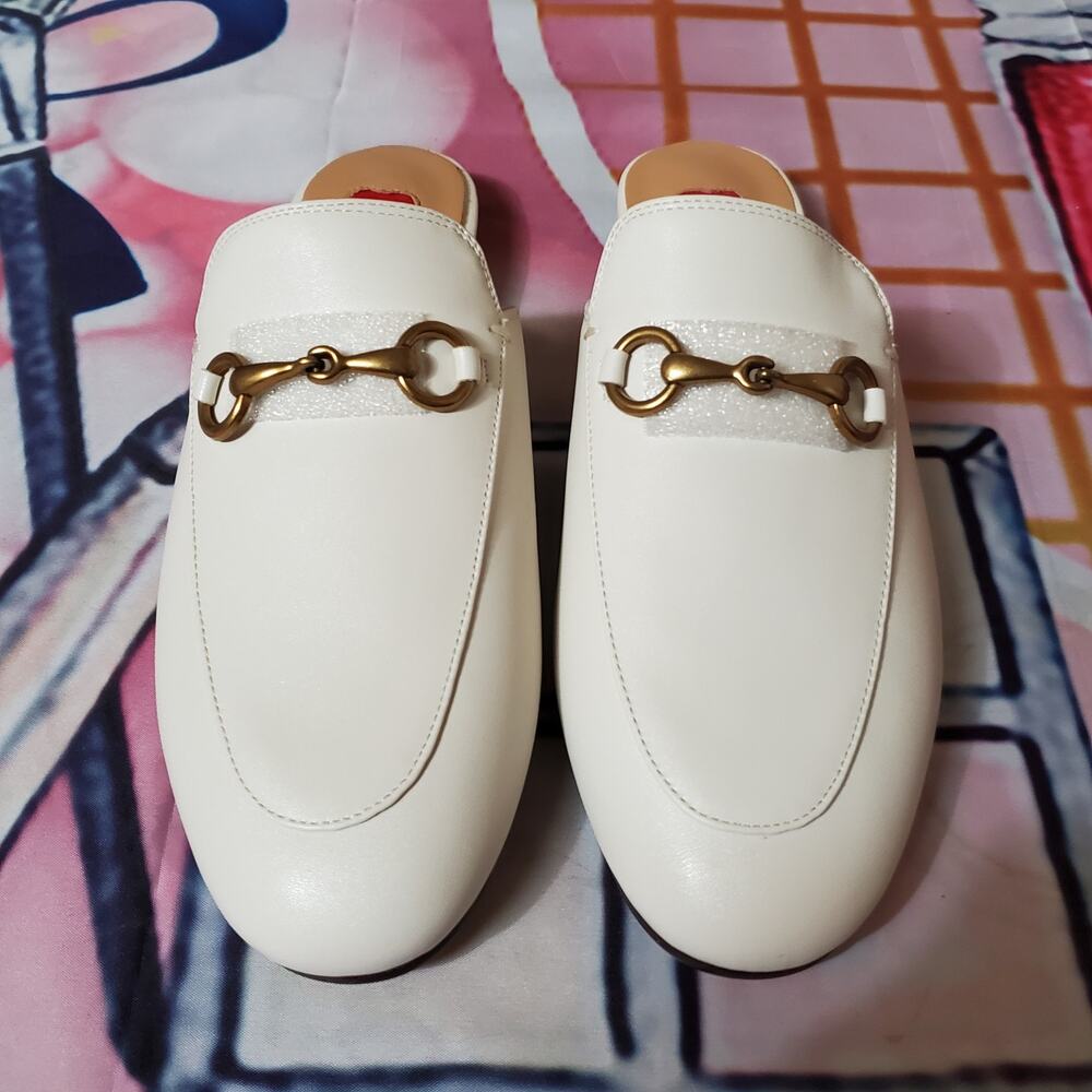 Women Mules Leather Slip On Mule Backless Low Heel Loafers Slide Slippers sz 9 - Picture 10 of 12